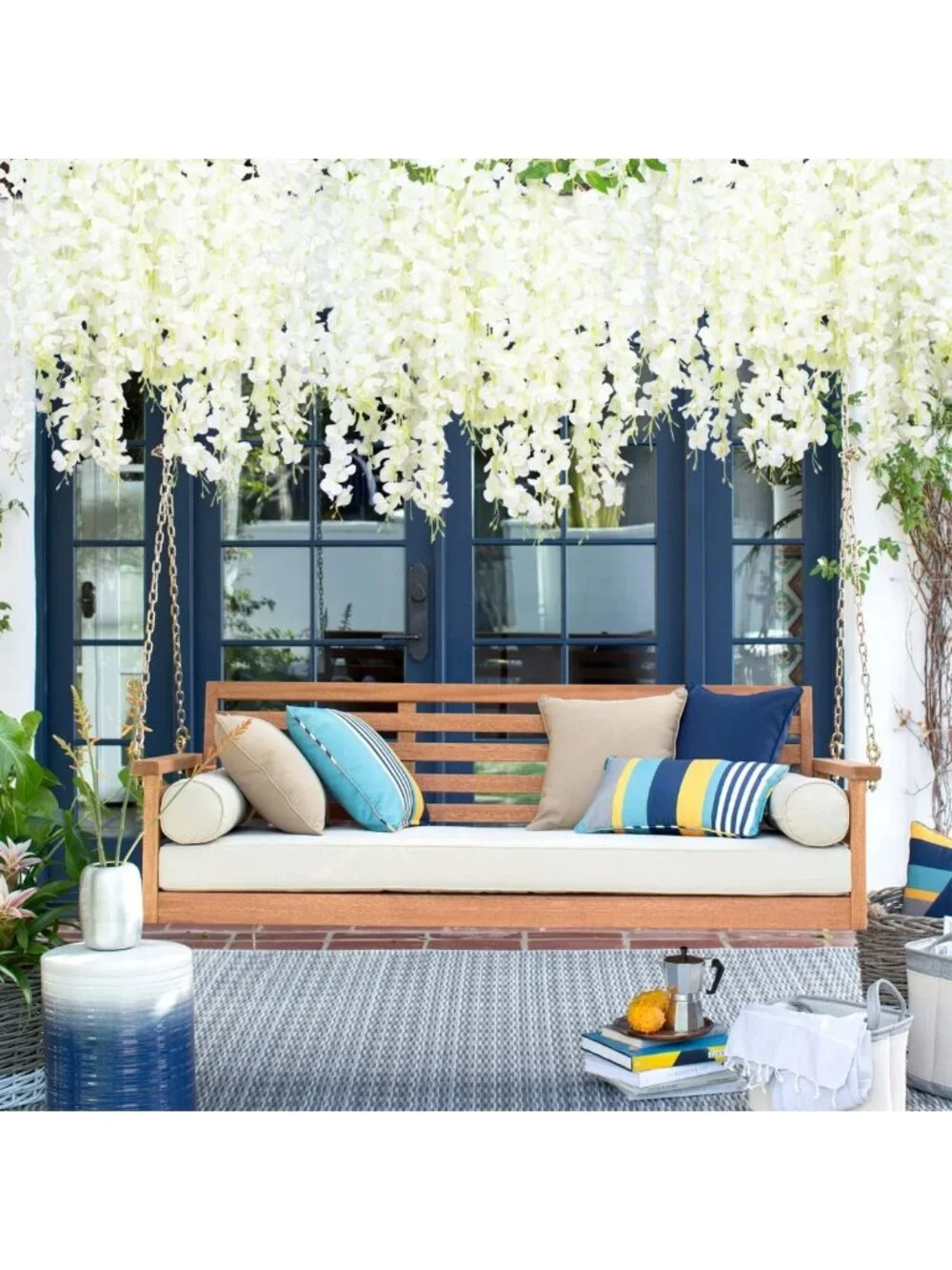 24 Pack Fake Wisteria Vine Hanging Garland Silk Flowers for Home Wedding Decor